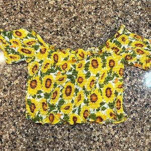 Forever 21 Sunflower Crop Top